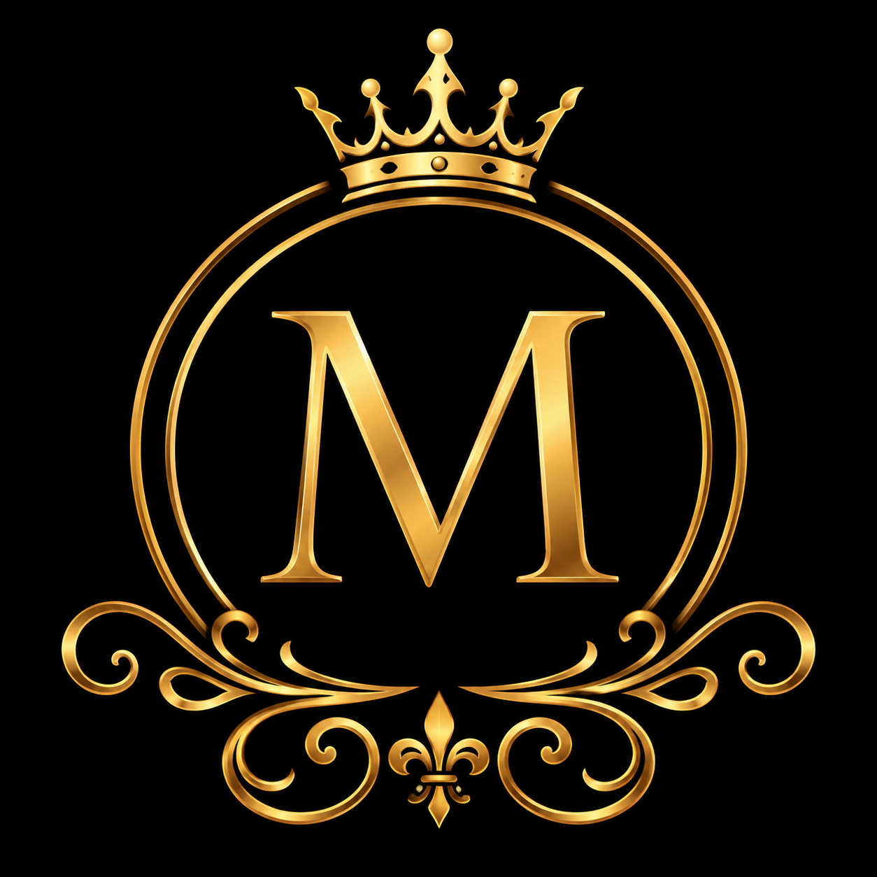Favicon La Maison Minuit – Monogramme M doré sur fond noir